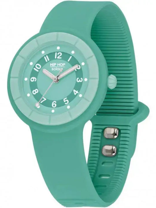 Womens Watch 32mm Solar With Turquoise Rubber Strap