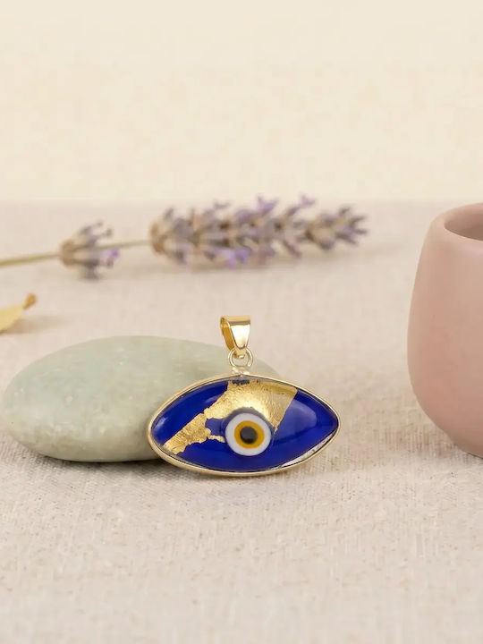 Charm Eye from 9 K Gold Blue