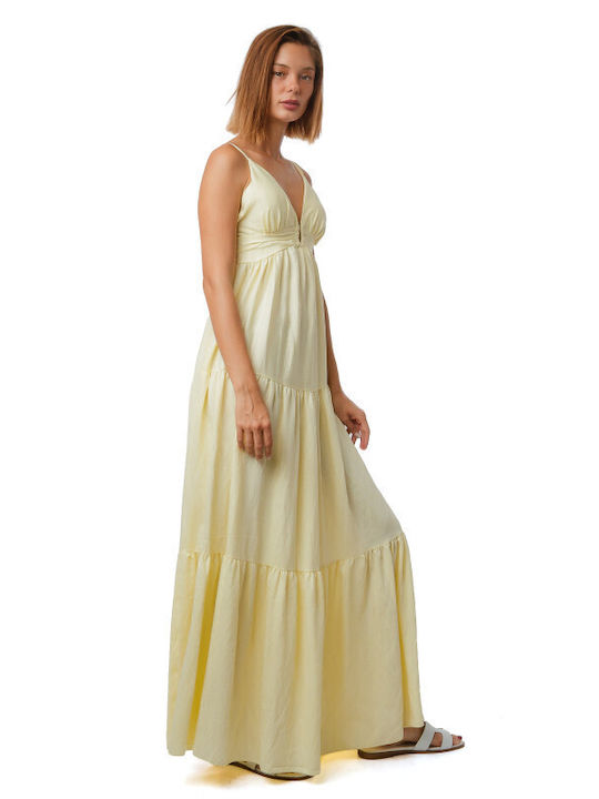 Sommer Midi Damenkleid Gelbe