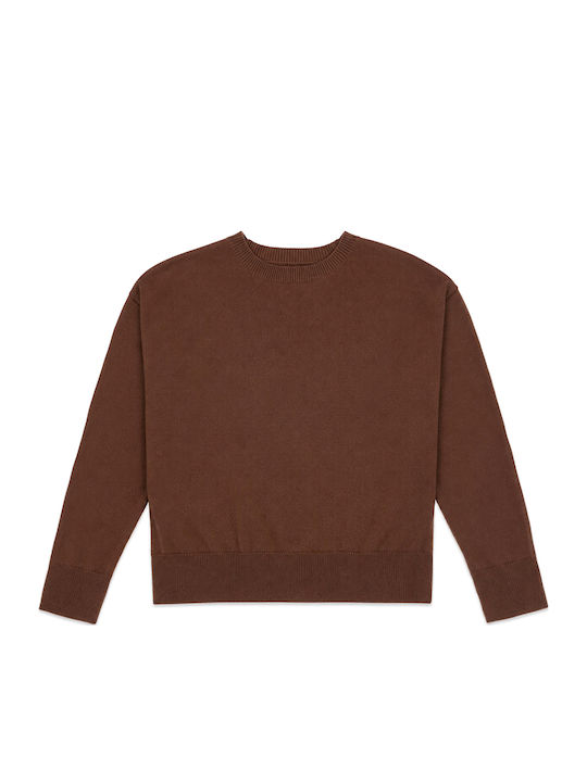 Damen Langärmelig Pullover Braun