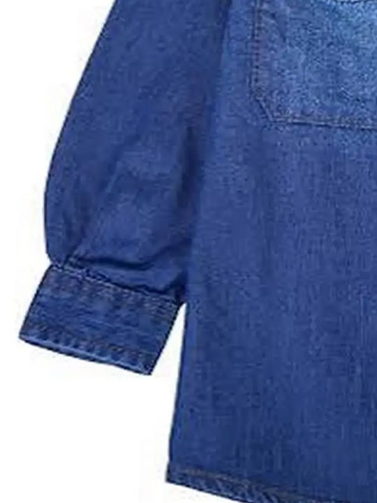 Kids Short-Sleeved Denim Shirt Denim