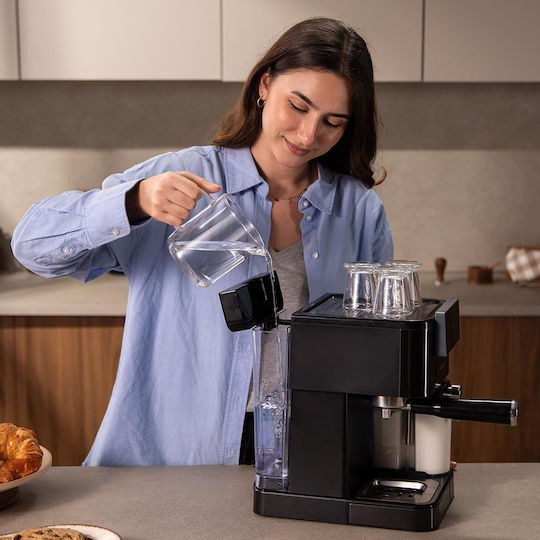 Cecotec Power Espresso ColdBrew Latte Dark Espresso Machine 1350W 20bar Pressure for Cappuccino Black 108988