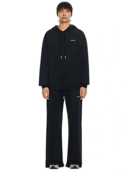 Off White Damen Sweatshirt mit Kapuze Schwarz