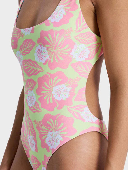One Piece Swimsuit Floral Green