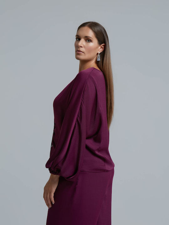 Bluza Damă Satin Violet