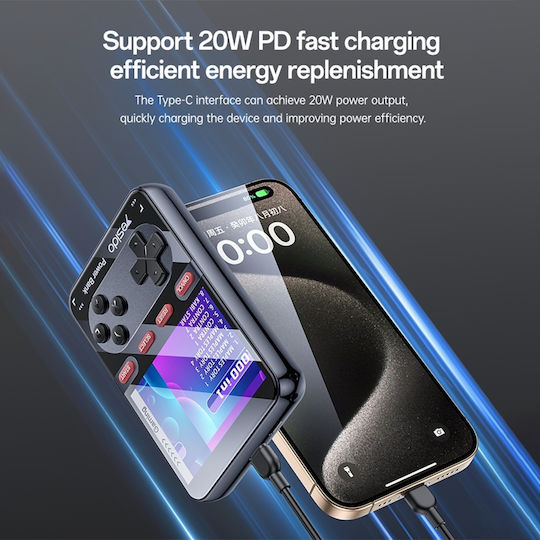 Yesido YP87 Consolă De Jocuri Retro Baterie Externă 10000mAh 20W Cu Port USB-C Negru