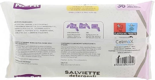 Pet & Pet Șervețele pentru animale de companie Vanilie & Unt de Shea 36 bucăți