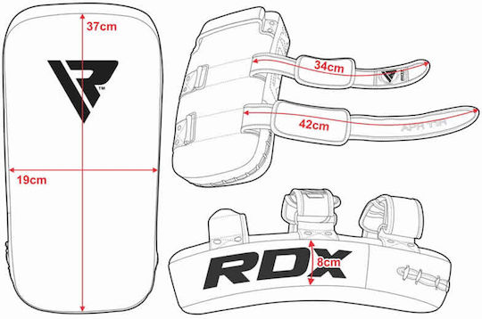 RDX T1 Curved PAO Pads Ținte Pentru Arte Marțiale 2 Bucăți Negre