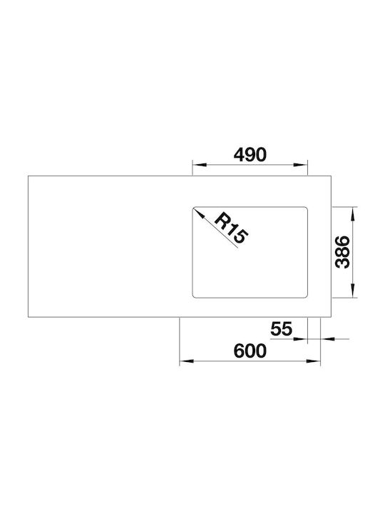 Blanco 500-u Unterbau Küchenspüle Inox M54xB45.6cm Graue
