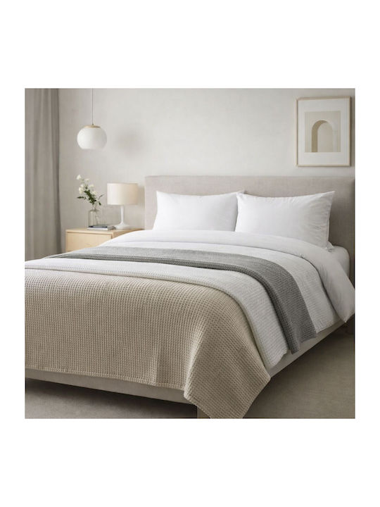 Adam Home Κουβέρτα Πικέ Μονή 165x240εκ. Grey