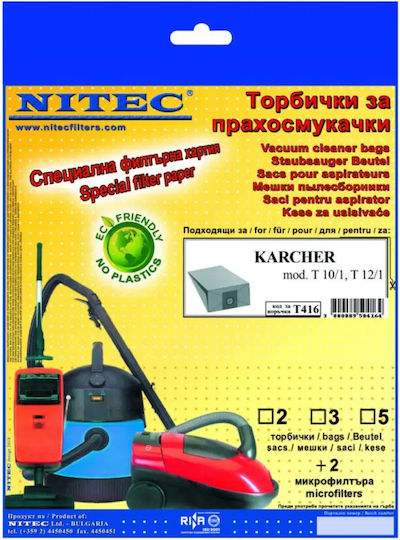 Nitec Торбички За Прахосмукачка 5 Броя Съвместими С Прахосмукачка Karcher