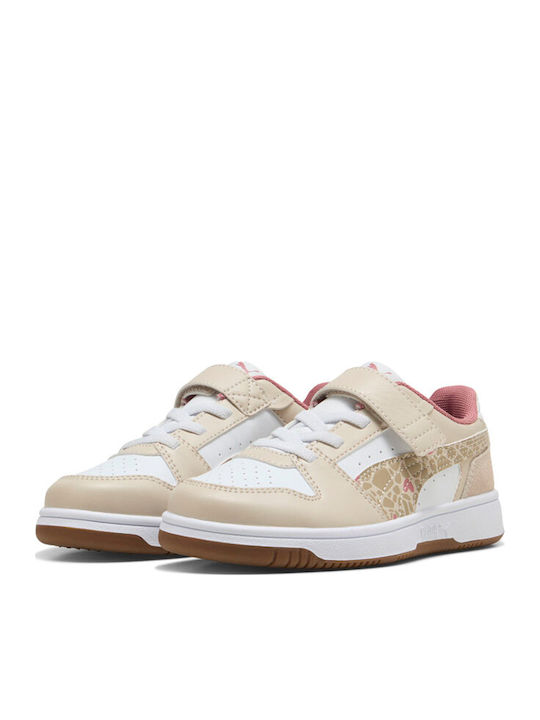 Rebound Kids Sneakers with Hoop & Loop Closure Multicolour