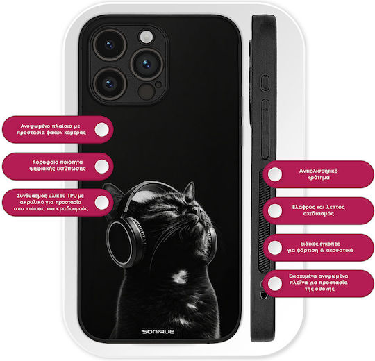 Калъф Sonique Men's Edition Honor 400 Pro 5g Audio Kitten Черен