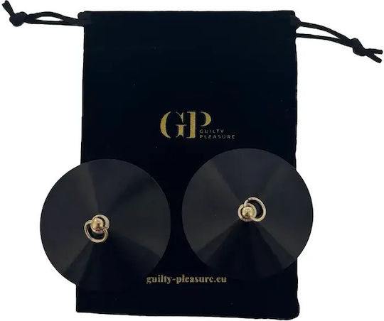 Guilty Pleasure Nipple Covers with Ring BDSM Accessories Black 2 Pieces