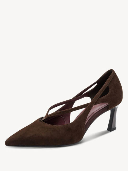 Pantofi Cu Toc Din Piele Cu Toc Mediu Mocca