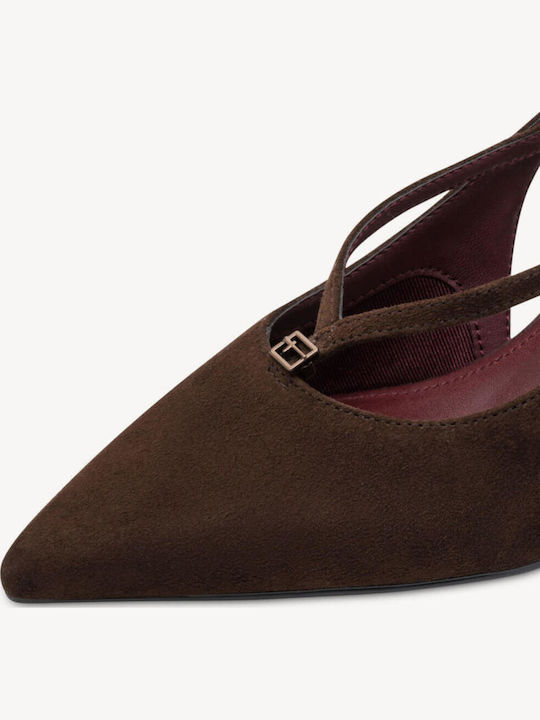 Pantofi Cu Toc Din Piele Cu Toc Mediu Mocca
