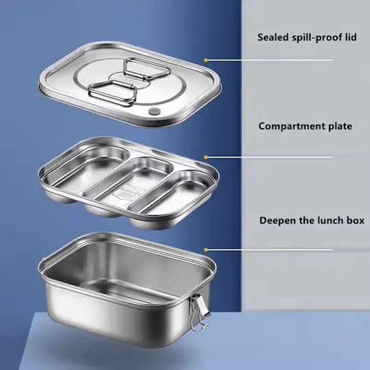 Pandaboo Inox Mittagsboxen Silber 2lt