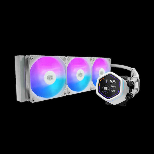 CoolerMaster Masterliquid Core Nex Digital 360 AIO Водно Охлаждане За CPU С 3 Вентилатора 120mm И ARGB Осветление Бяла