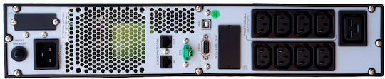 Orvaldi V3000+ 2U LCD UPS Line-Interactive 3000VA 2700W with 8 IEC Power Plugs