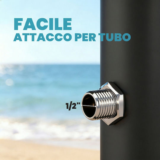 Outsunny Pool Shower Solar from PVC 217x11x11cm Black
