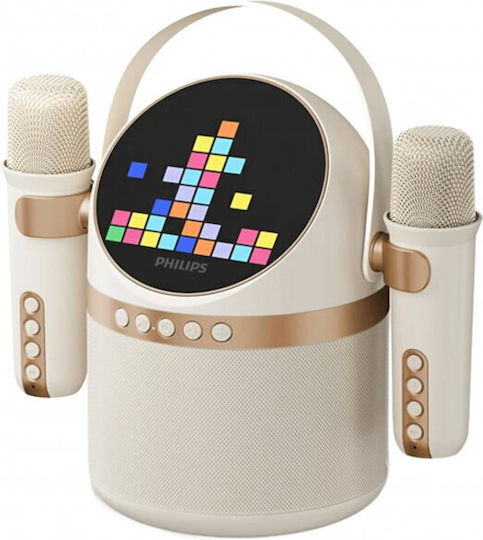 Philips Boxă Karaoke cu Microfoane Fără Fir și Efecte de Iluminare TAS2509WT/00 Bej