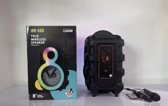 Karaoke Speaker with Wired Microphone and Lighting Effects JBR-608 Black