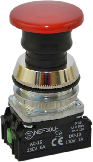 Promet On-Off switch Pushbutton Red 1pcs