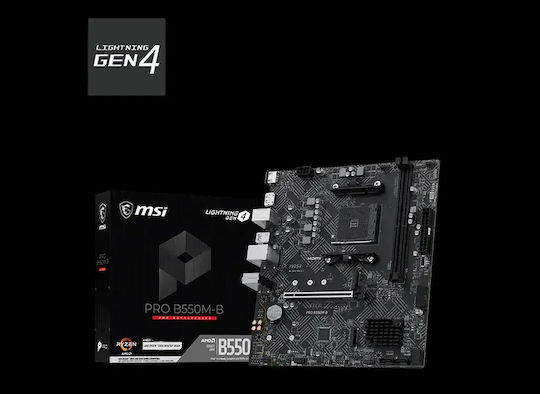 MSI PRO B550M-B Motherboard Micro ATX with AMD AM4 Socket 7D14-023R