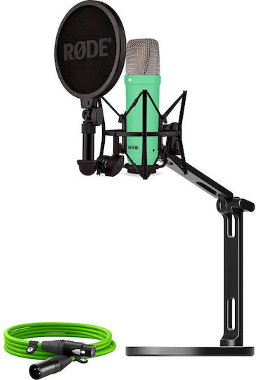 Rode NT1 Signature Series Microfon Condensator pentru Vocală în Culoare Verde + Cablu XLR
