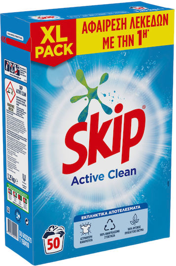 Skip Active Clean Powder Detergent for White Clothes 3.25lt 50 Measures