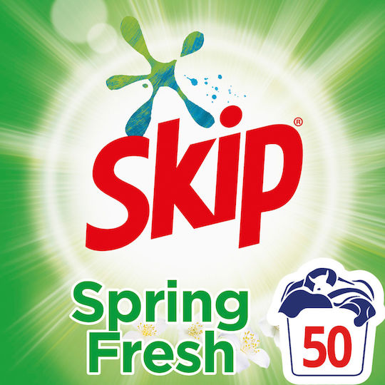 Skip Spring Fresh Απορρυπαντικό Ρούχων σε Σκόνη 3.25lt (50 Μεζούρες)