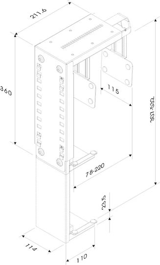 Newstar Desk Mounted Computer Tower Stand CPU-D100 Black