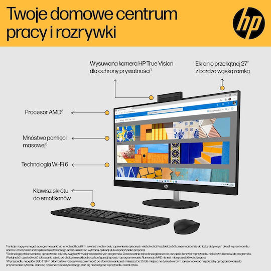 HP 27-cr0204nw 27" (Ryzen 7-7730U/16GB/512GB SSD/FHD/No OS)