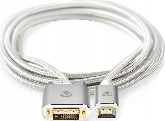 Nedis Profigold HDMI Cable HDMI DVI-D 24+1 Connector Cotton Silver Box 2m