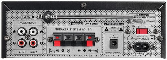 Sunbuck Усилвател на мощност Hi-Fi усилвател Stereo 400W/8Ω AV-660BT Черен