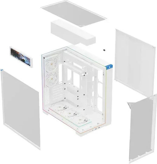 Thermalright A70 Vision ARGB Gaming Midi-Turm Computergehäuse mit Seitenfenster Weiß