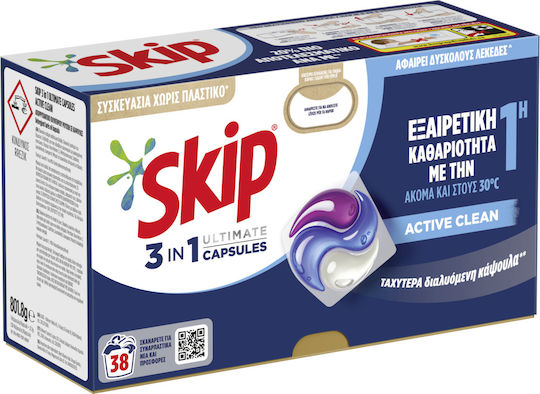 Skip Active Clean Laundry Detergent (38 Capsules)