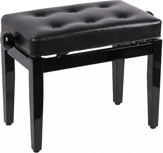 Stagg Chesterfield За табуретка Пиано Регулируемо Високогланцово черно М56xШ33xВ47-55см