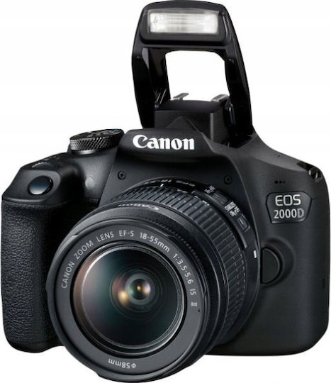 Canon DSLR Camera EOS 2000D Crop Frame Kit (EF-S 18-55mm F4-5.6 DC III + EF-S 75-300mm F4-5.6 DC III) Black