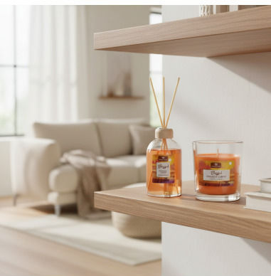 Set Lumânări Parfumate Pentru Casă Aroma Land Portocaliu Cuișoare