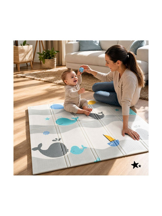 MalPlay Χαλάκι Δραστηριοτήτων Μπλε 120x120cm