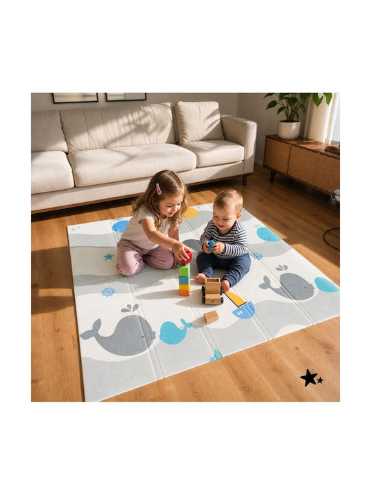 MalPlay Χαλάκι Δραστηριοτήτων Μπλε 120x120cm