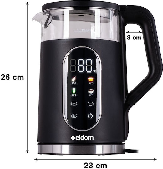 Eldom Βραστήρας 1.7lt 2200W Μαύρος
