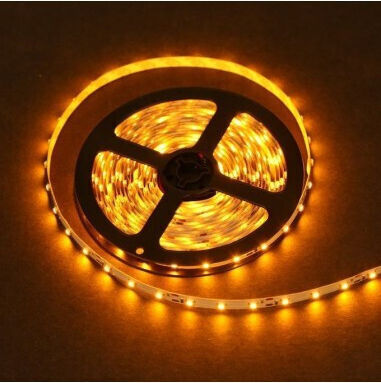 Bandă LED Impermeabilă 12V Lumină Galbenă Tip SMD3528 cu Sursă de Alimentare