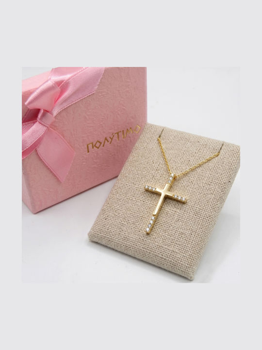 Women's Gold Cross 9K with Chain