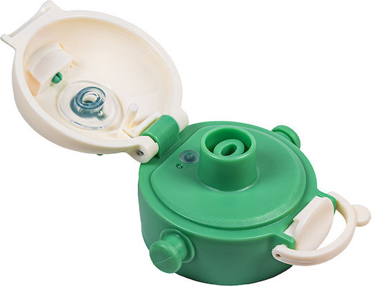 Akuku Sticlă Pentru Copii Din Plastic Cu Pai Antivărsare Verde 480ml