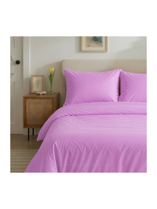 Casa Colori Duvet Cover Queen 100% Cotton 220x240 Lilac