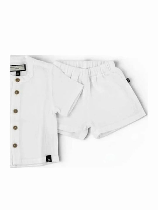 Kids Set with Shorts Summer 2 Pieces White