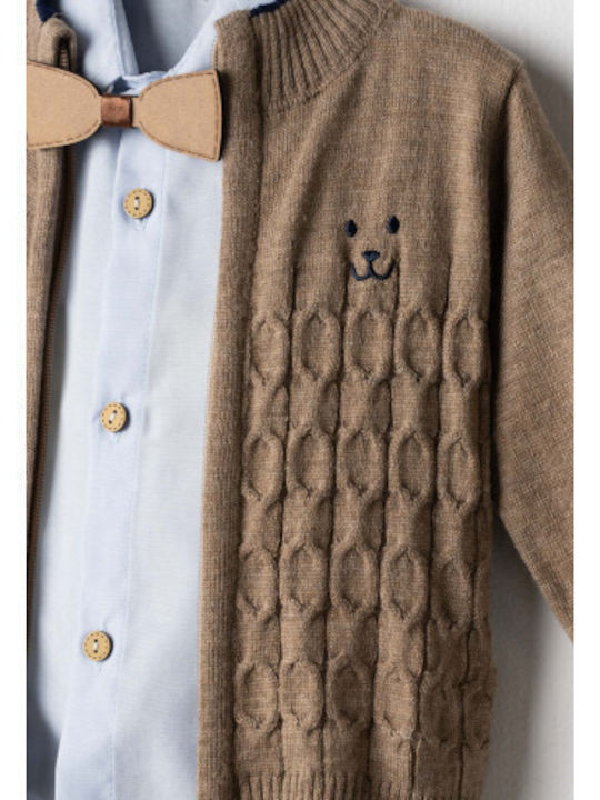 Hashtag Kinderbekleidungsset mit Braunen Hosen 3 Stück