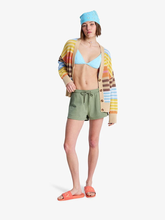 Surf Stoked Women's Terry Shorts Oil Green